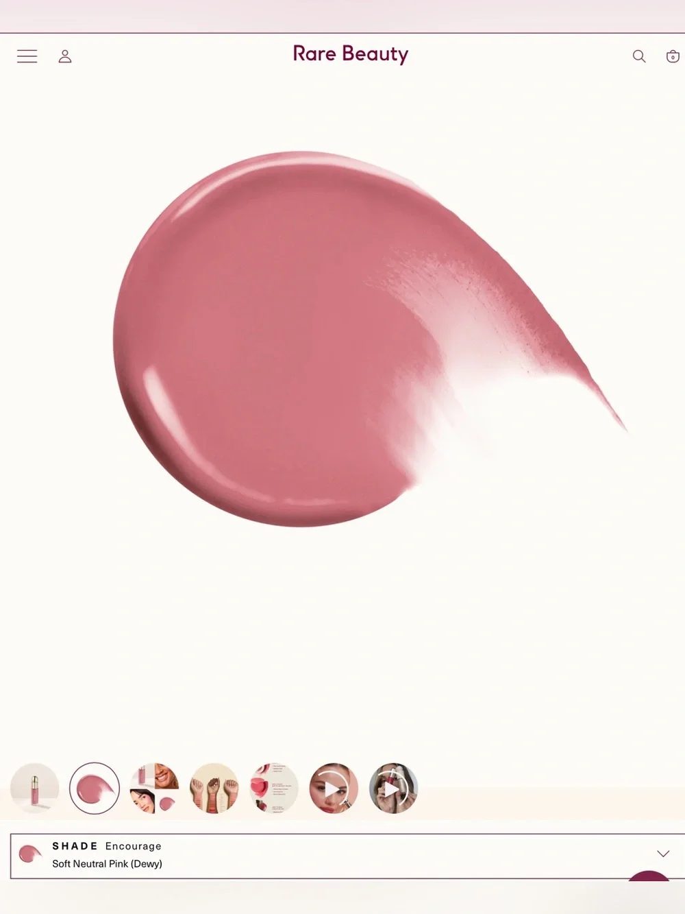 NEW Rare Beauty Soft Pinch Dewy Liquid Blush, Encourage (soft neutral pink)